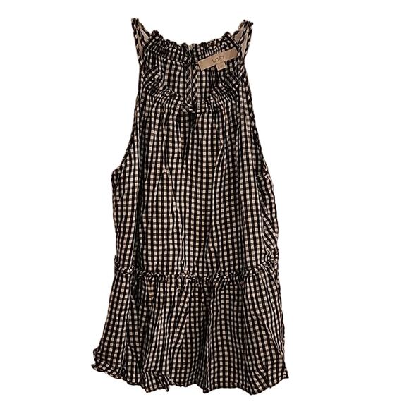 Loft Black/White Checkered Sleeveless Top. Small - Picture 1 of 6